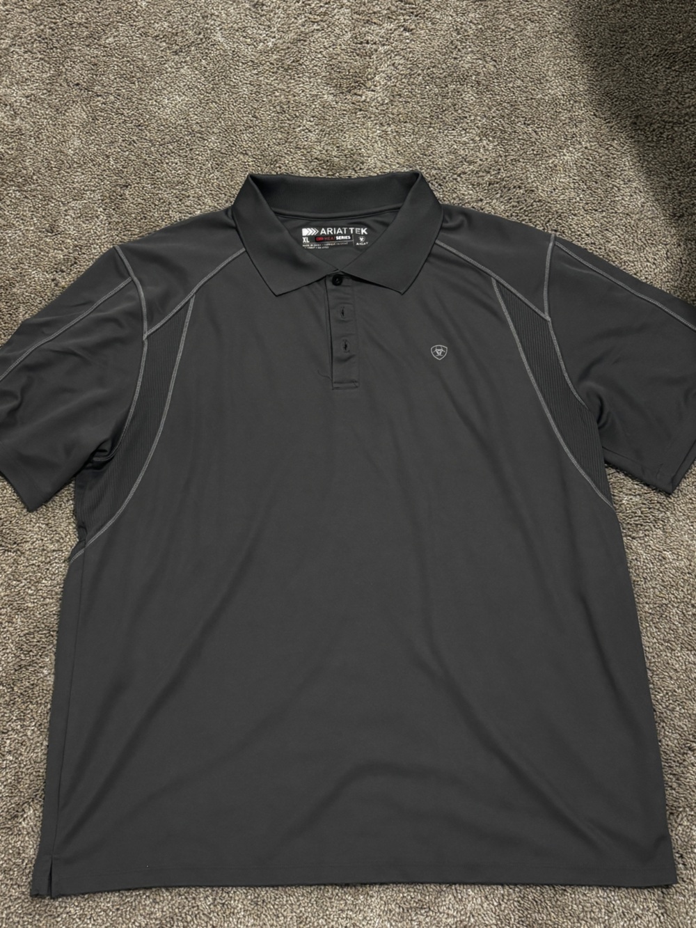 Ariat Tek Men's Black Polo with Contrast Stitching